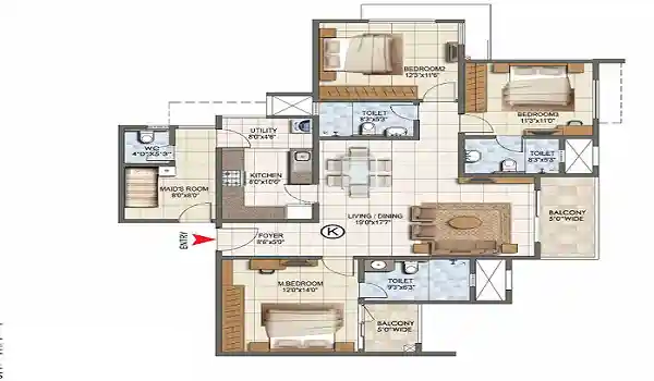 Winds of Change by CKPC - 4 BHK Floor plan